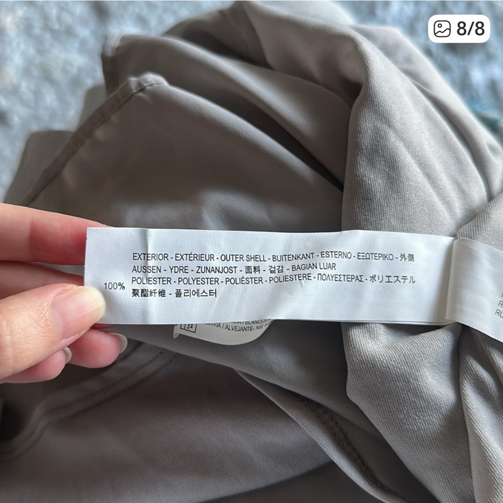 NWOT Bershka silk maxi dress S taupe long low back low side lace strappy slit - Picture 8 of 8